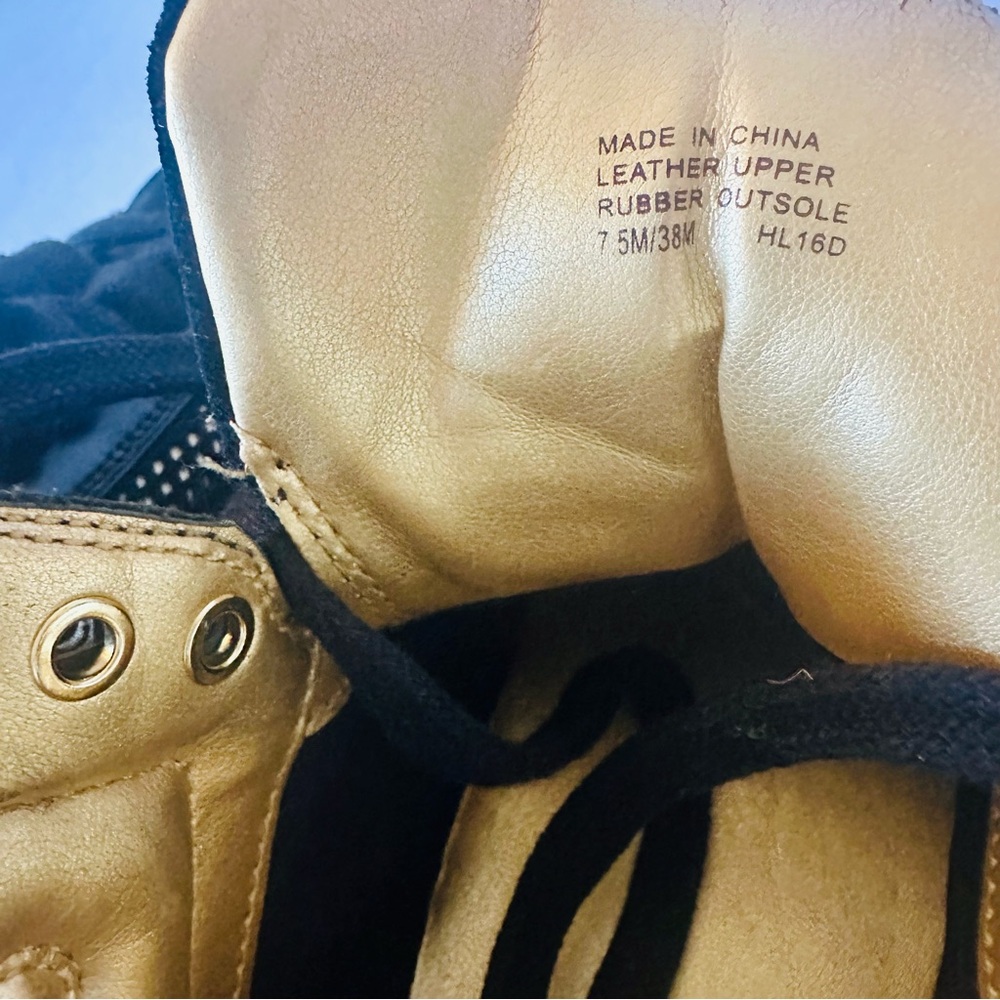 Michael Kors Black Leather Sneakers with Gold Highlights - Picture 9 of 9